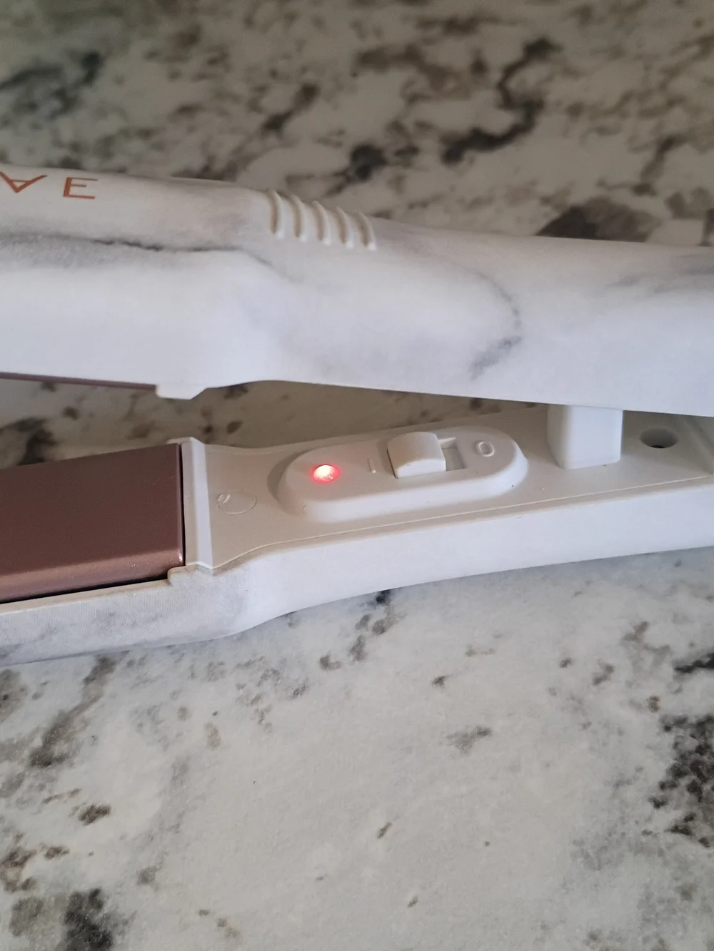 FoxyBae White Marble Mini Flat Iron - Compact Hair Straightener